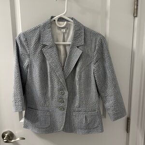 Seersucker Jacket - Light Gray and Blue